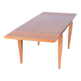 Art Deco Oak & Spruce Folding Table attributed to J. Leleu, France, 1920s
