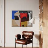 Original abstract art on stretched canvas 100X80cm by Bodasca