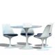Knoll Tulip Dining Set - Marble Table & 4 Eero Saarinen Chairs