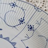 Large vintage serving dish in white earthenware with blue patterns