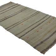 Turkish Kilim Konya Vintage 147x286 cm Beige Black Handwoven