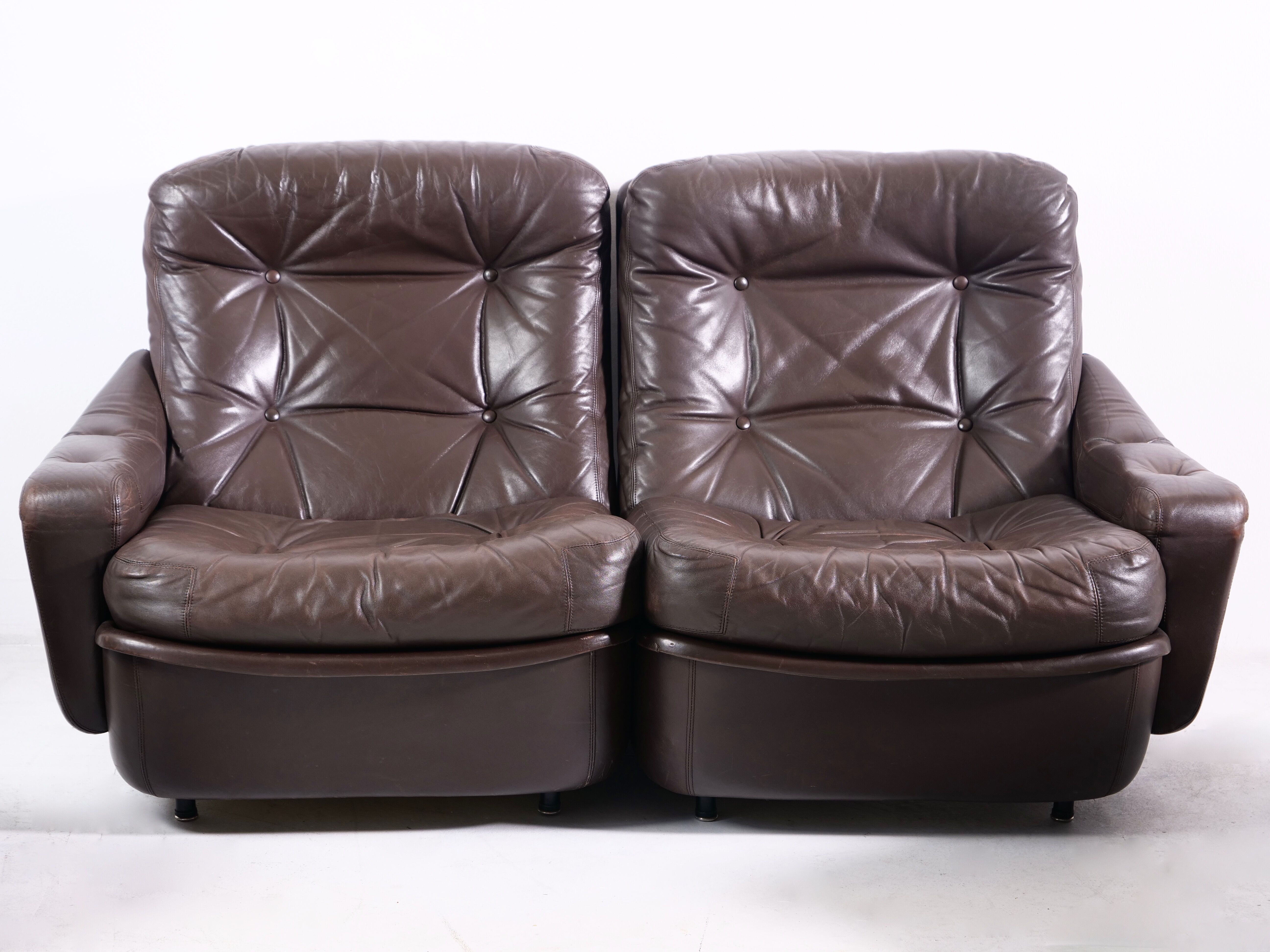 Modular leather sofa by michel cadestin for airborne