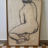 Grand tableau nu fusain André Jaoul