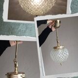 Diamond-point ball globe chandelier, empire style, 1970