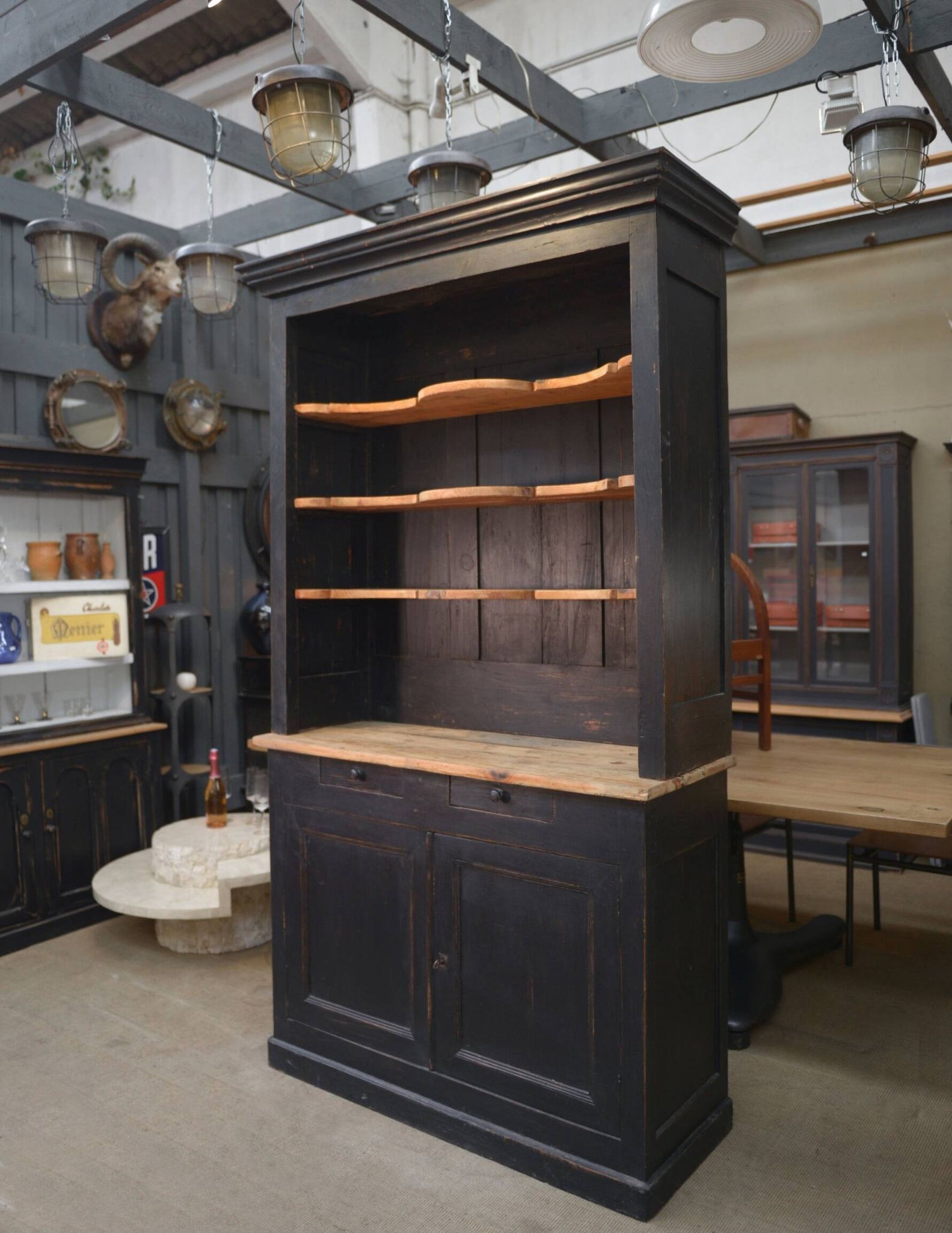 2-part sideboard in late 19th century fir