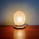 Art Deco night light in nickel-plated bronze and frosted glass, 1920.