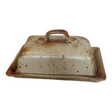Beurrier rectangulaire en grès pyrité, vintage 1970