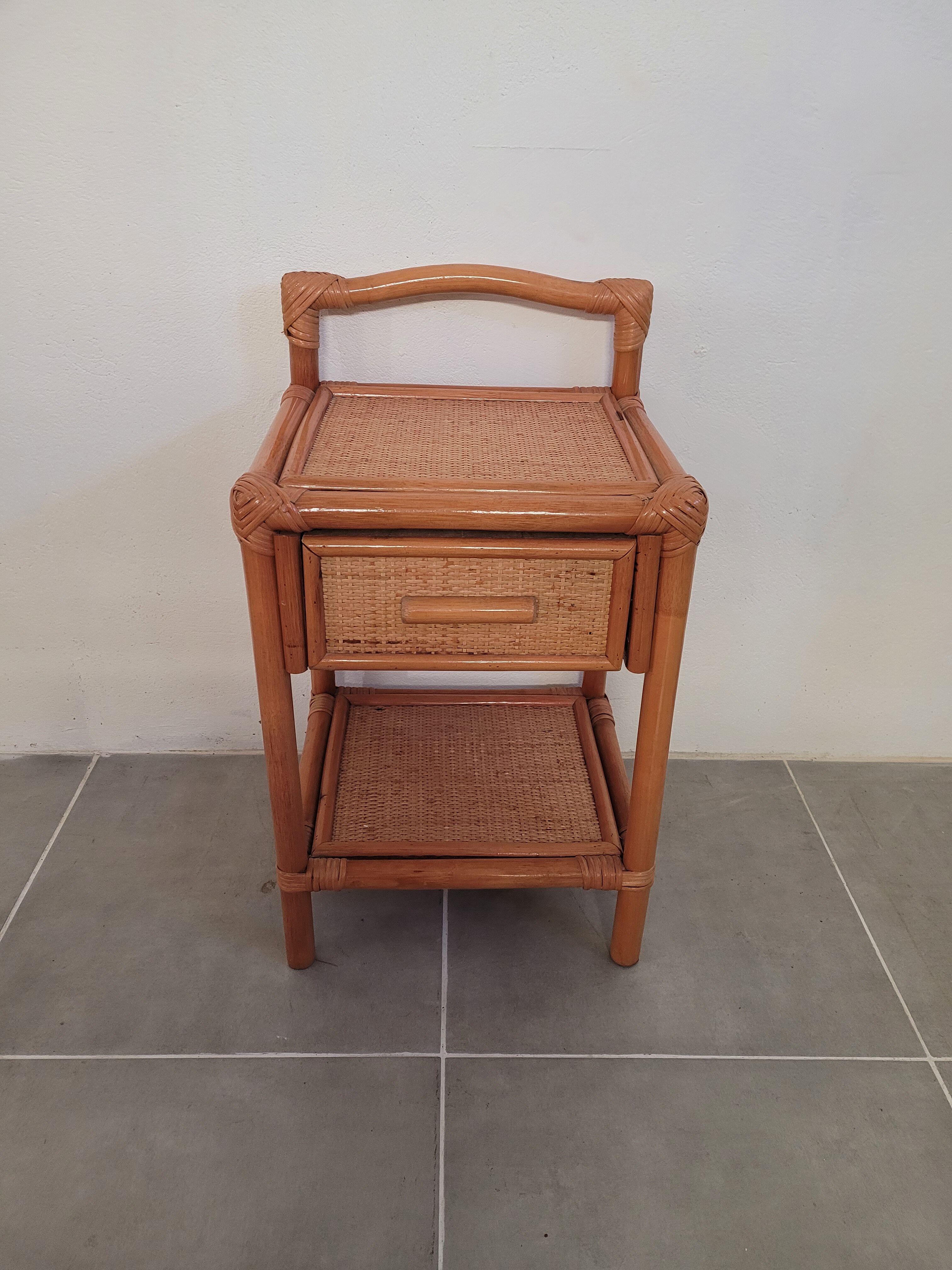 Rattan bedside cabinet