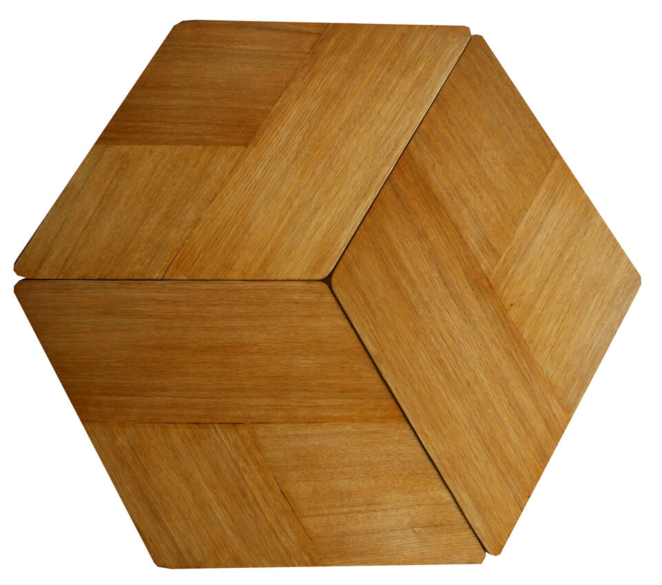 Table basse hexagonale en 3 modules 1950/60