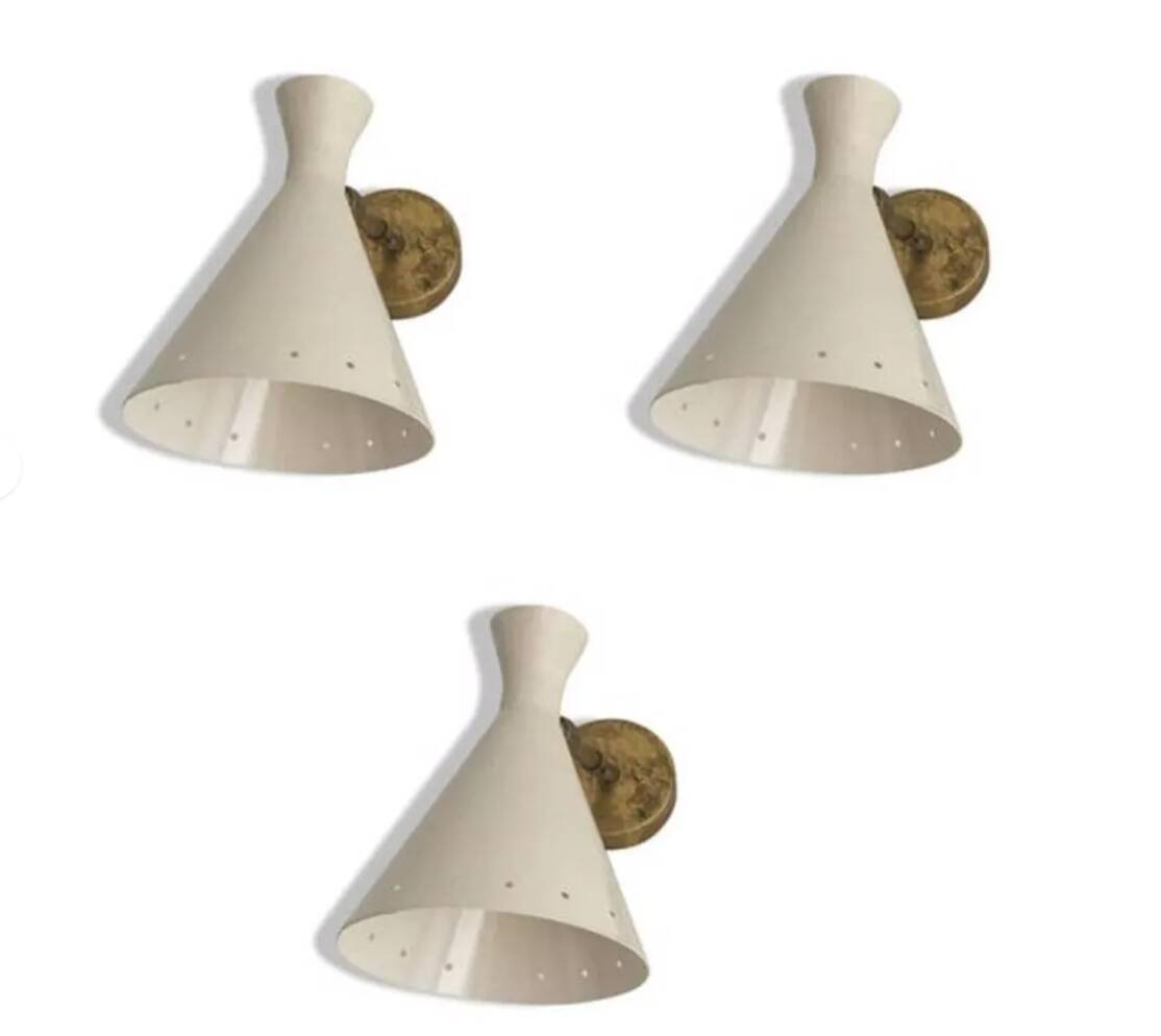 Trio of Italian wall lights from the 1950s