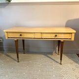 Dressing table in a vintage mirror triptych