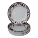 8 Terre de Fer dessert plates, “Damascus” model, Moulin des Loups and Hamage