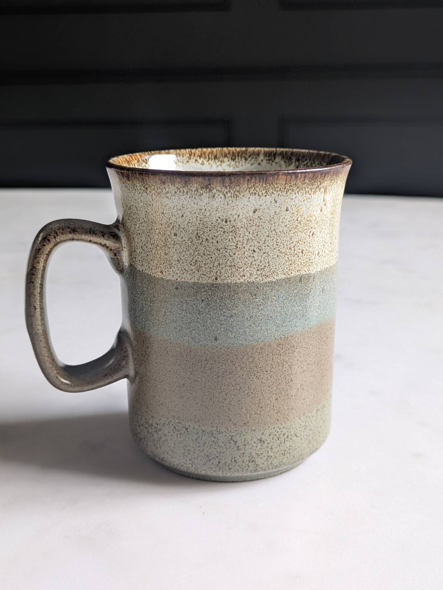 Set of brutalist mugs ''Buchan ceramics Scotland'' from the 1970s.