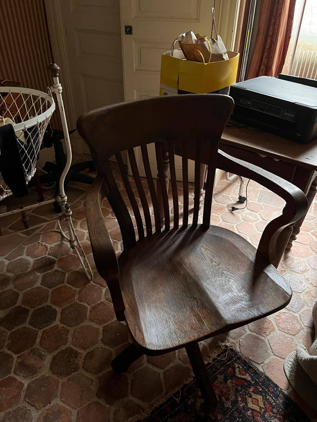 Classic vintage swivel office armchair (1950s–1970s)