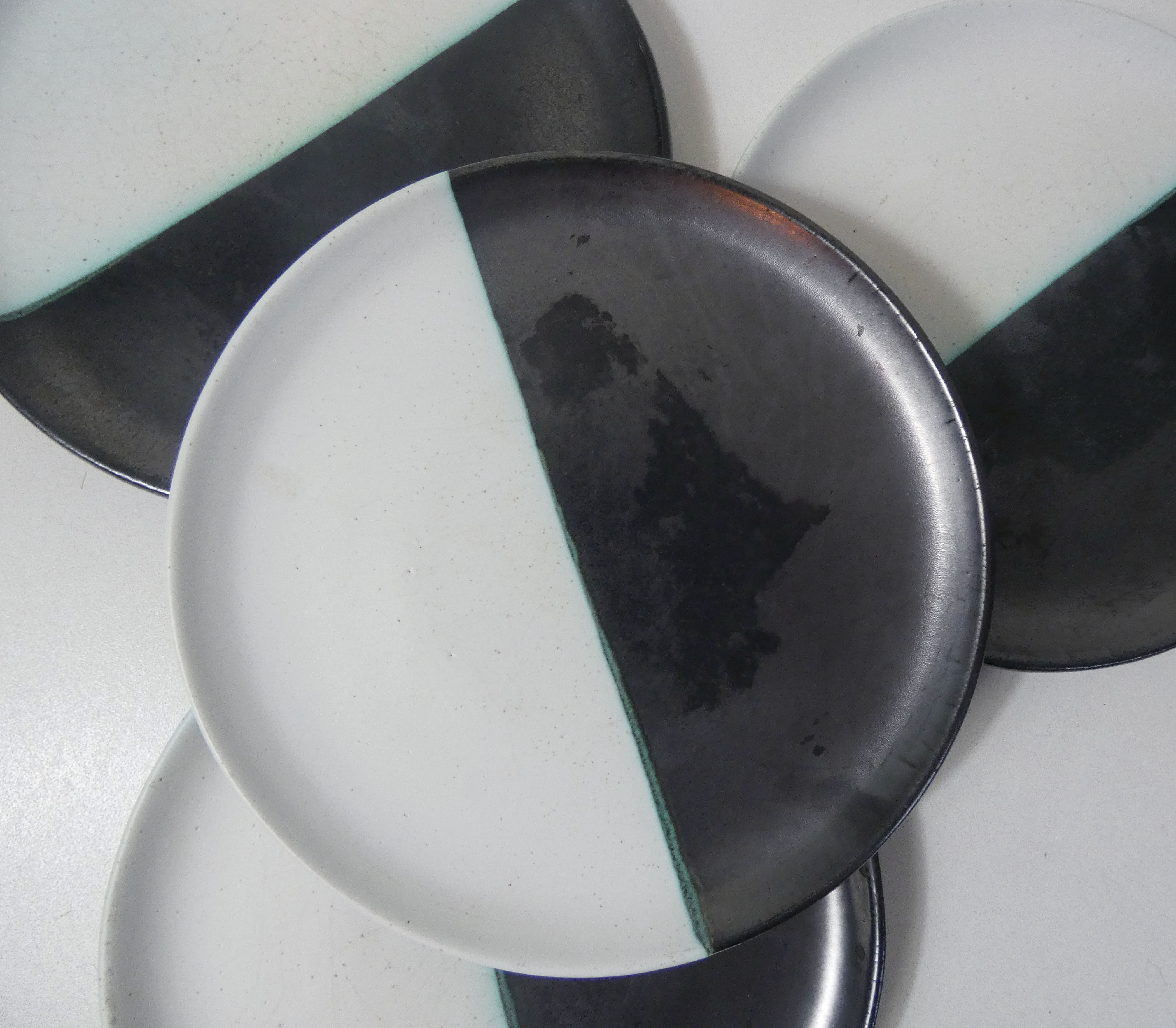 6 ceramic stoneware plates signed Vallauris Cerenne