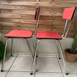 Pair of raspberry formica chairs