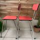 Pair of raspberry formica chairs