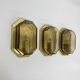 Set of 3 Limburg Glashütte smoked glass and brass wall lamps sconce , 1970s