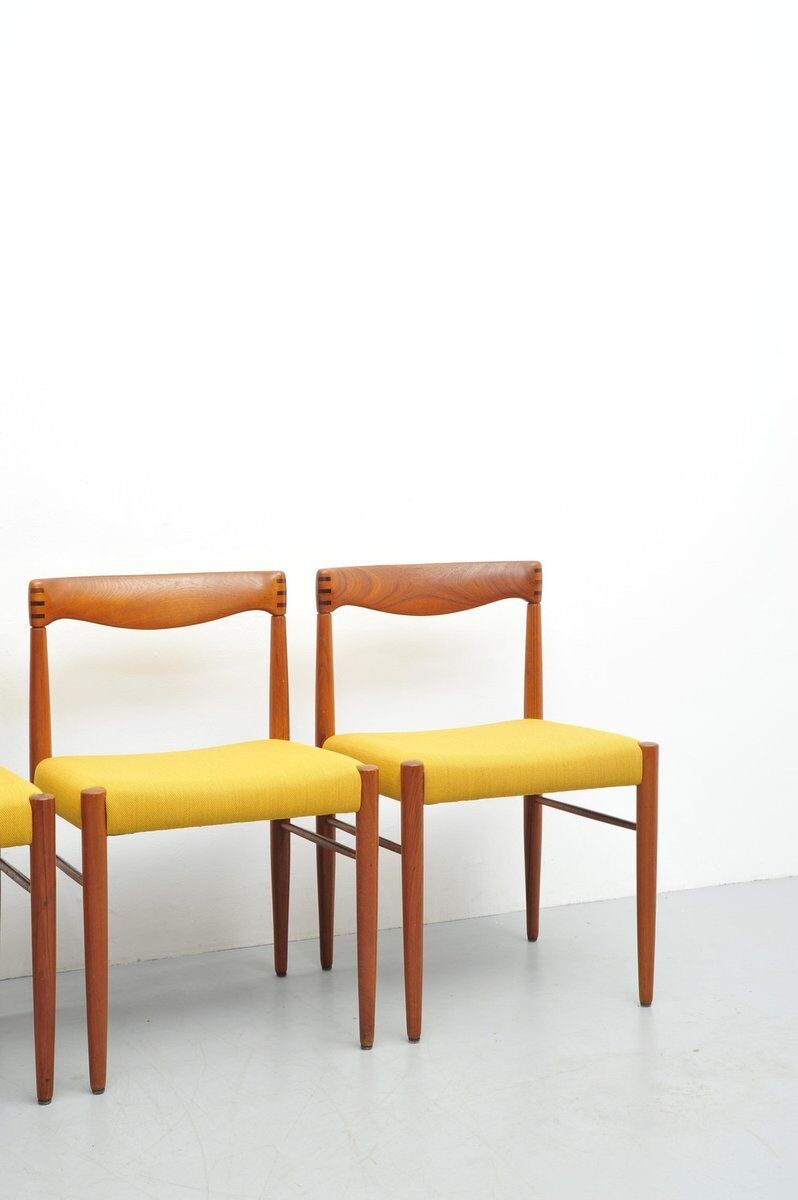 Danish vintage teak dining chairs by HW Klein for Bramin, set of 4