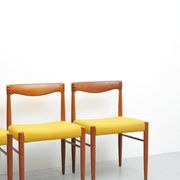 Danish vintage teak dining chairs by HW Klein for Bramin, set of 4