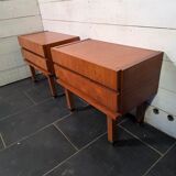 Pair of Scandinavian teak bedside tables from the 1960s.