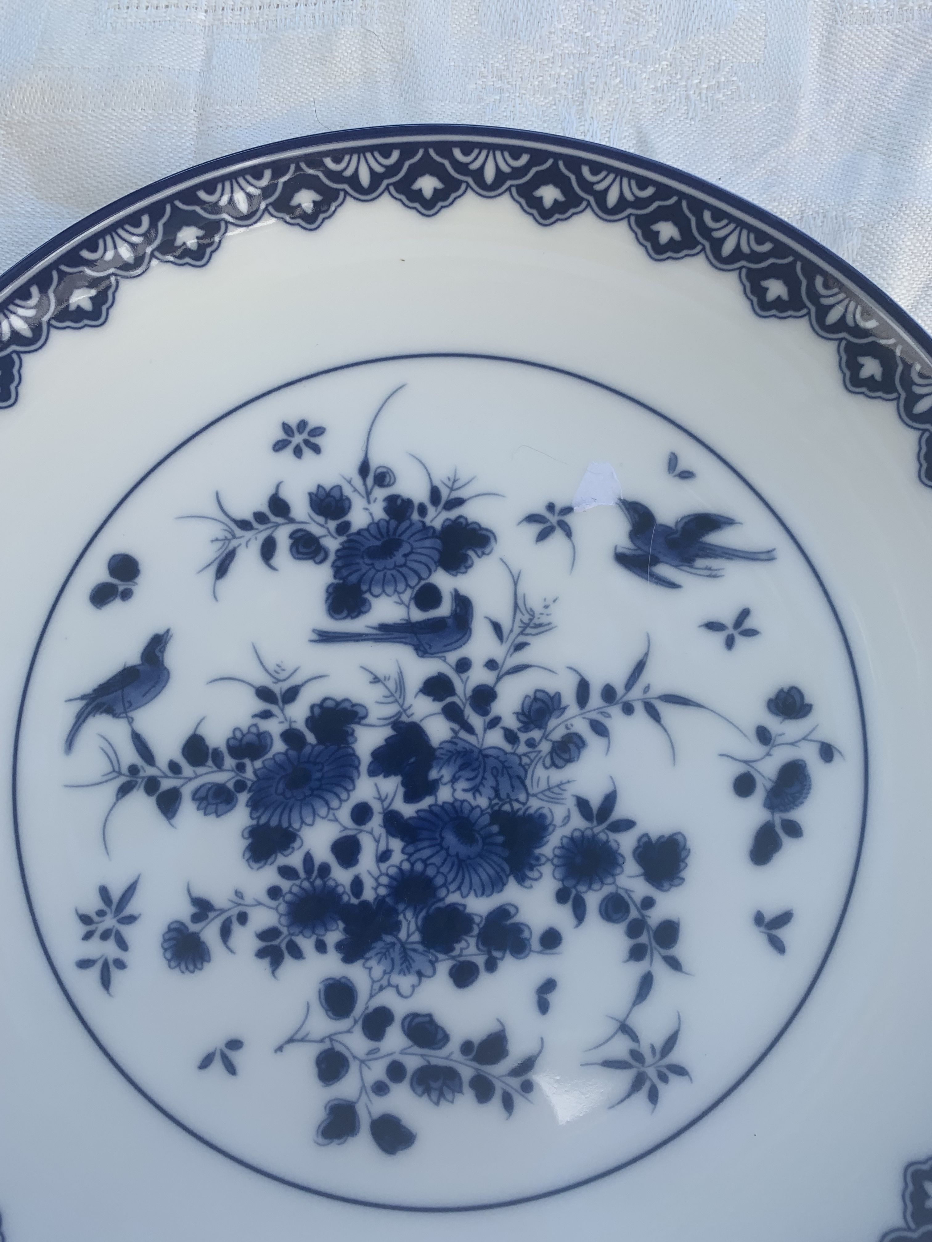 Plate of delft blue collection in porcelain ruks vintage museum