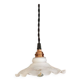 White opaline portable lamp