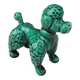 Ancienne figurine caniche en barbotine verte