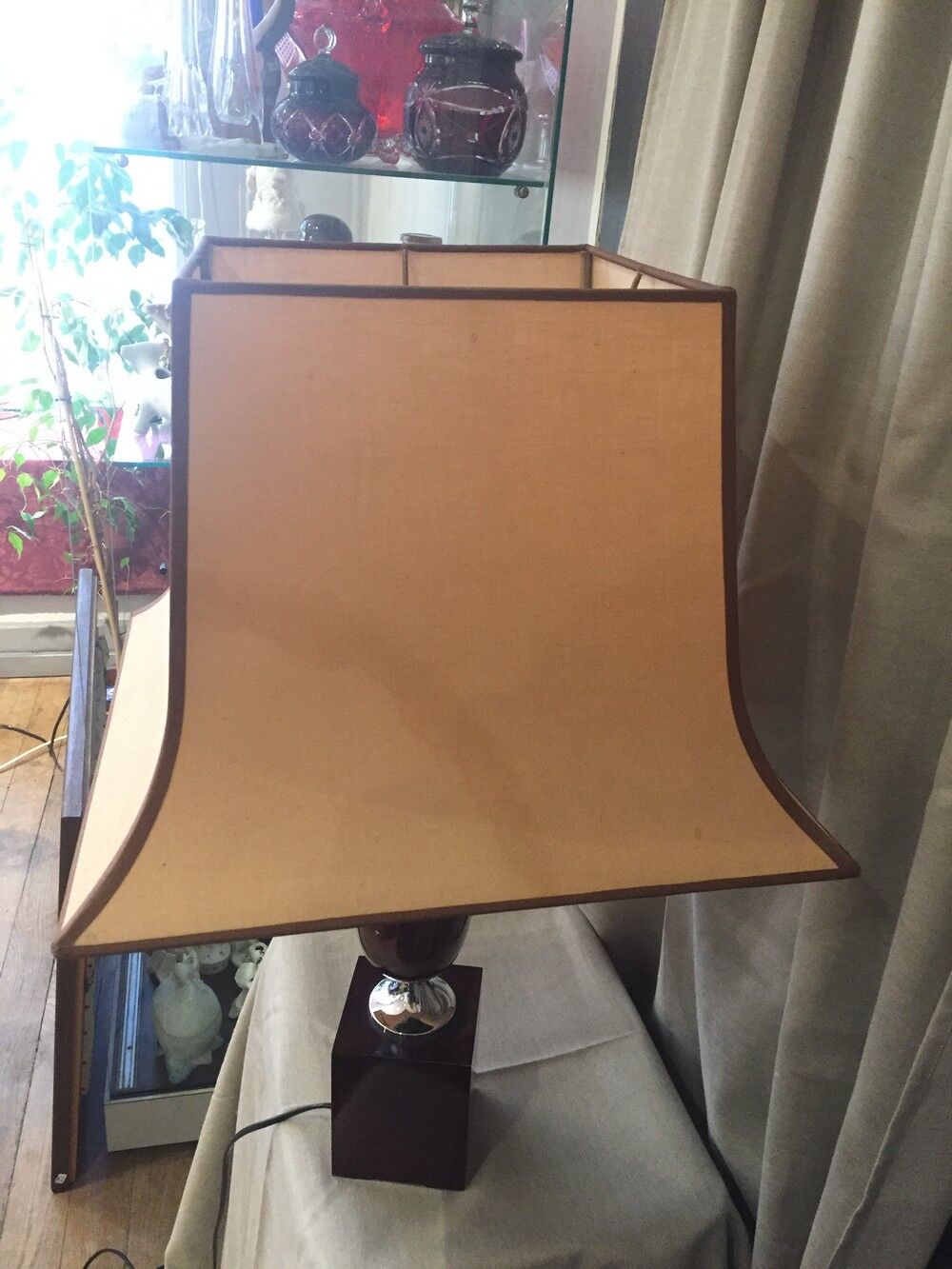 Lacquered table lamp Philippe Barbier years 1970