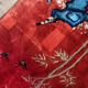 Antique 1920s Chinese Art Deco rug, Birds & Bamboo, 88cm x 184cm