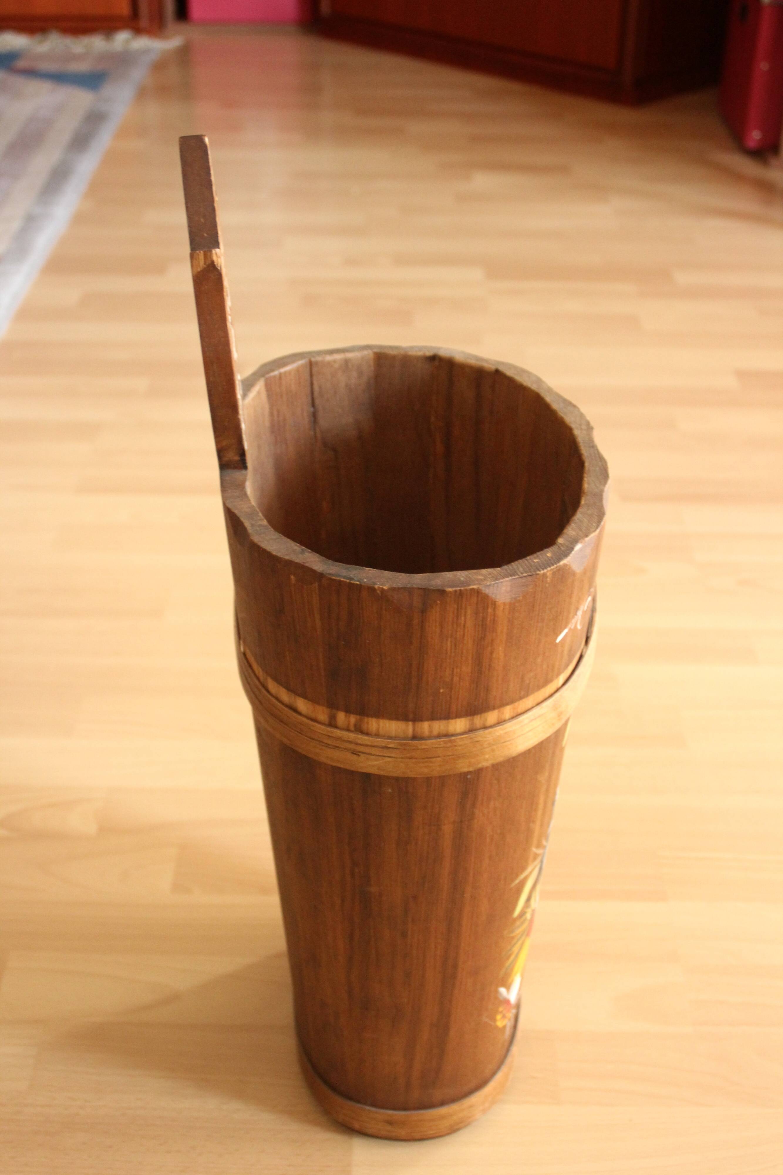 Handmade handpainted wooden umbrella stand - Vintage