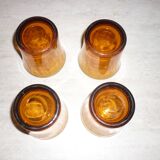 4 vintage Duralex amber glasses