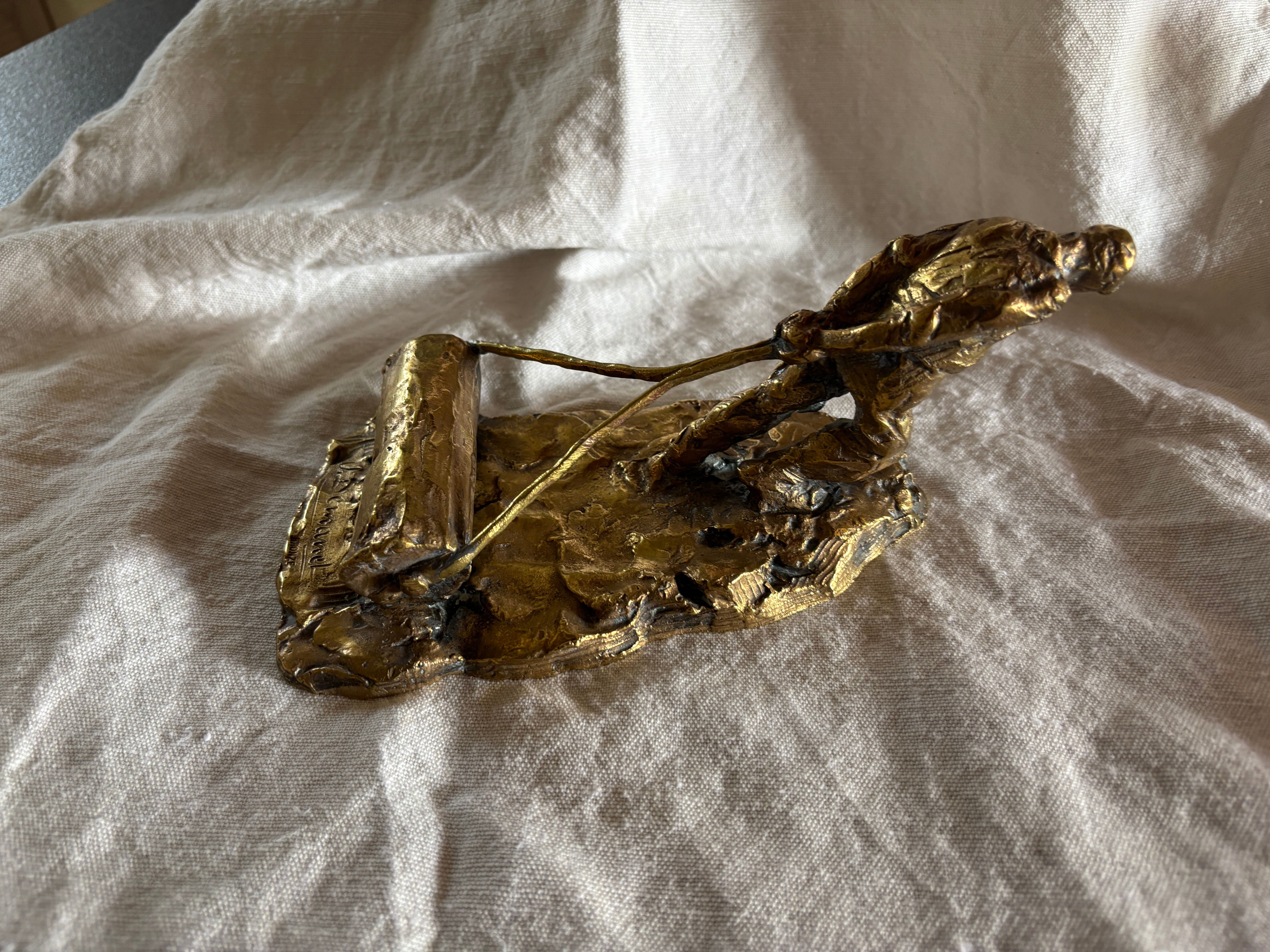 Brutalist bronze sculpture