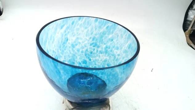 Large glass bowl RCR Colle - snail base in silver 925 by Carapelli & Miniati