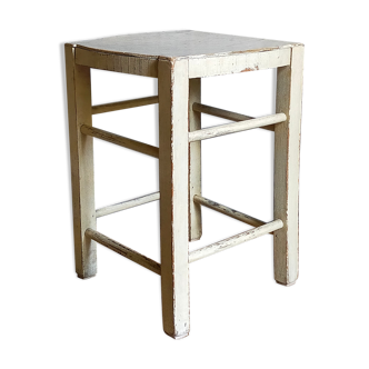 Tabouret en bois peint patiné ancien