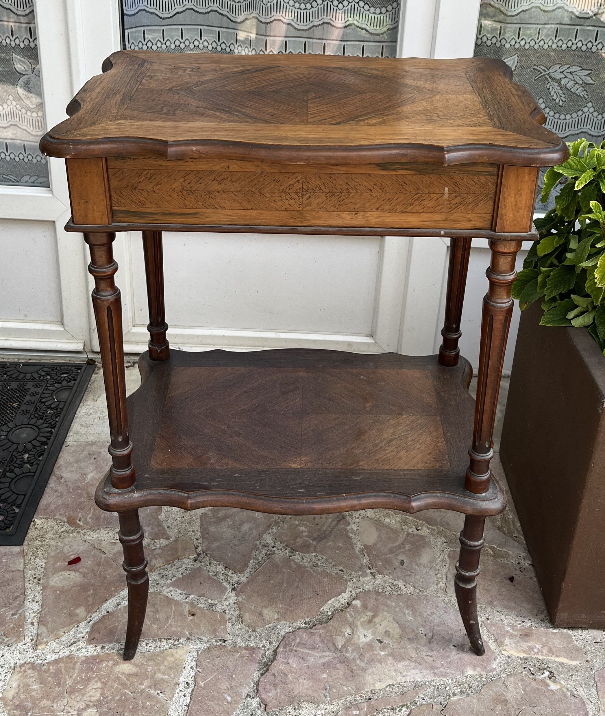 Antique dressing table in inlaid wood