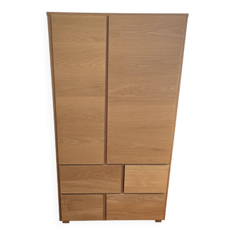 Natural solid oak children's wardrobe