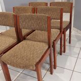 Suite of 6 vintage Baumann dining chairs 1970
