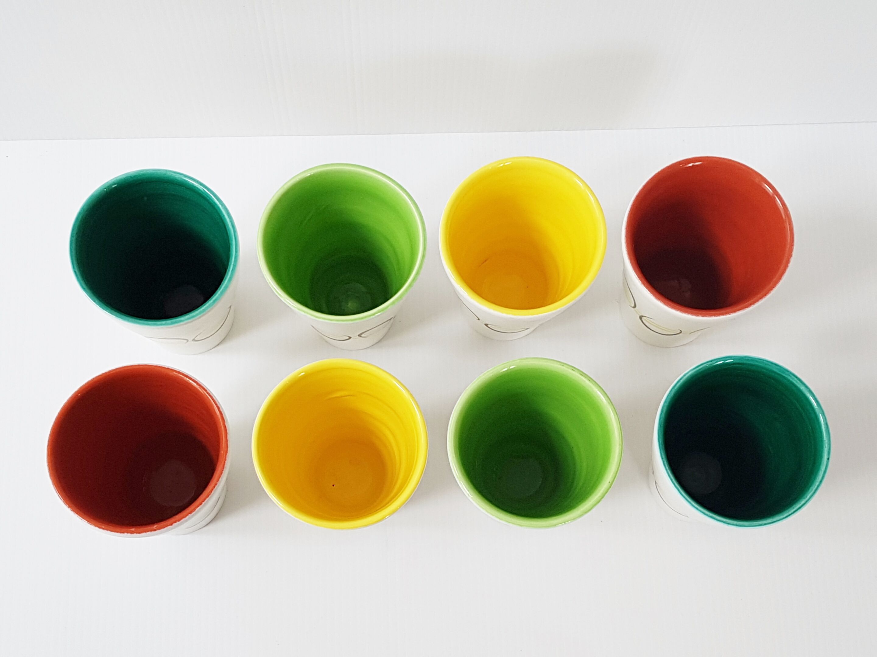 Suite of 8 glasses of Andrew Baud 1950 Vallauris