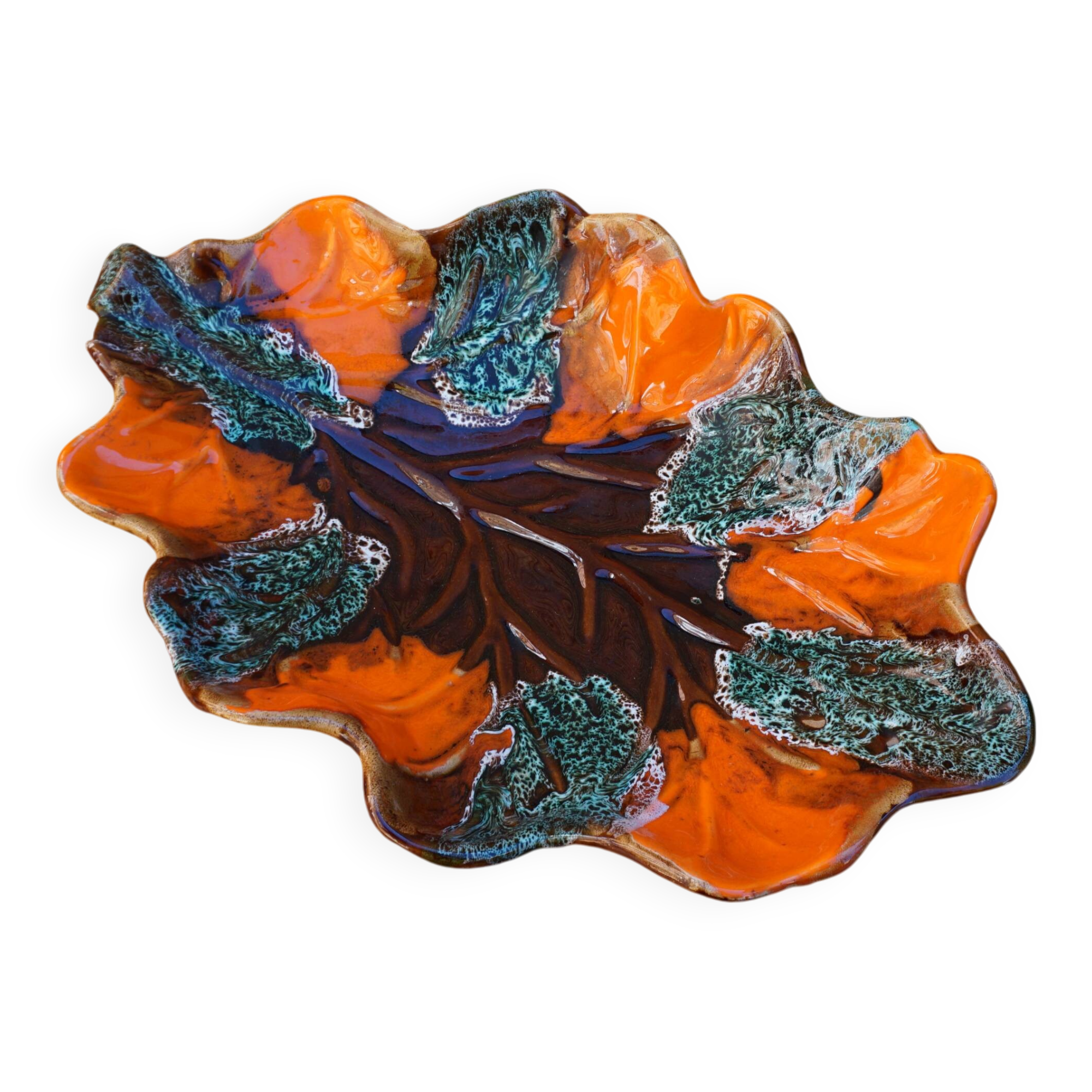 Vintage orange Vallauris dish