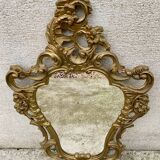 Miroir baroque en bois doré vintage ancien