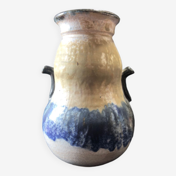 Vase en grès salé flammé belge par Pitot