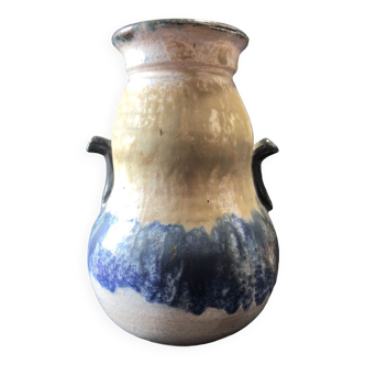 Belgian flamed saltstoneware vase by Pitot