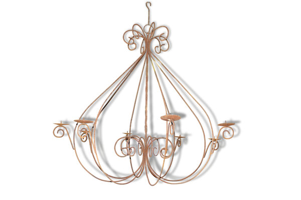 Lustre a bougies en fer forgé / 118 cms de diamètre — Beyit