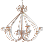 A wrought iron candle chandelier / 118 cms in diameter