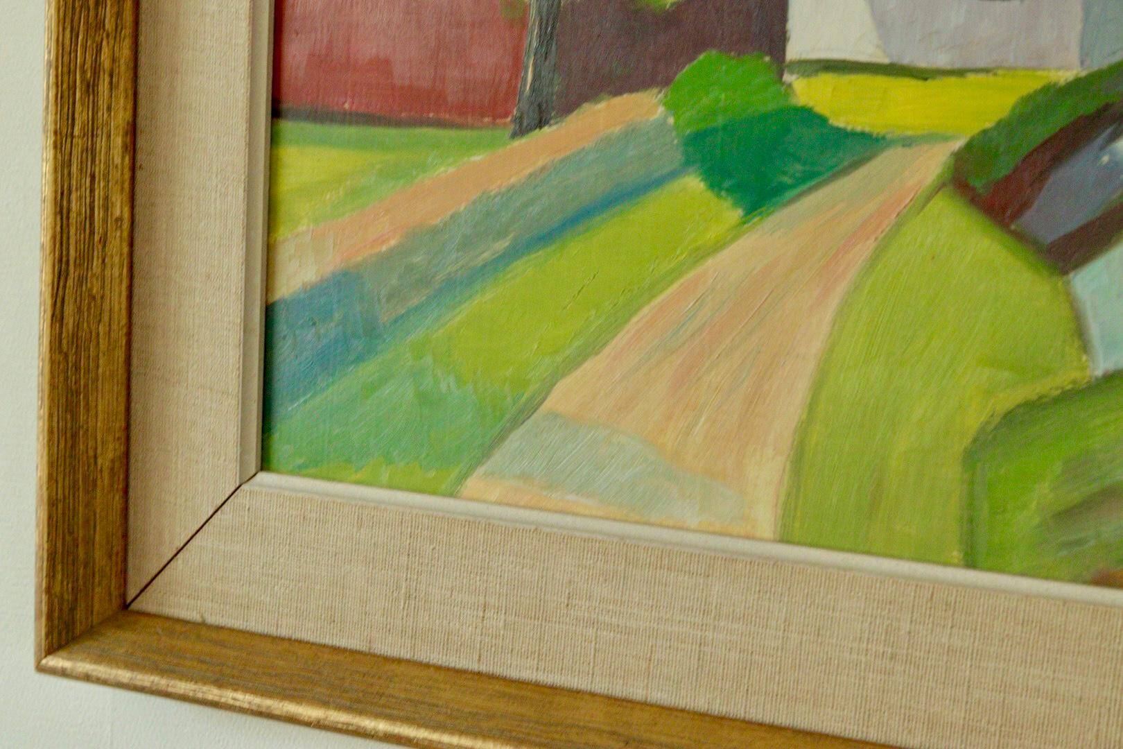 Framed oil on panel "Kopia" by TW, Sweden mid 20th century.