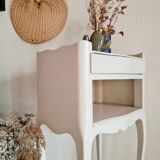 Table pedestal table curved feet white