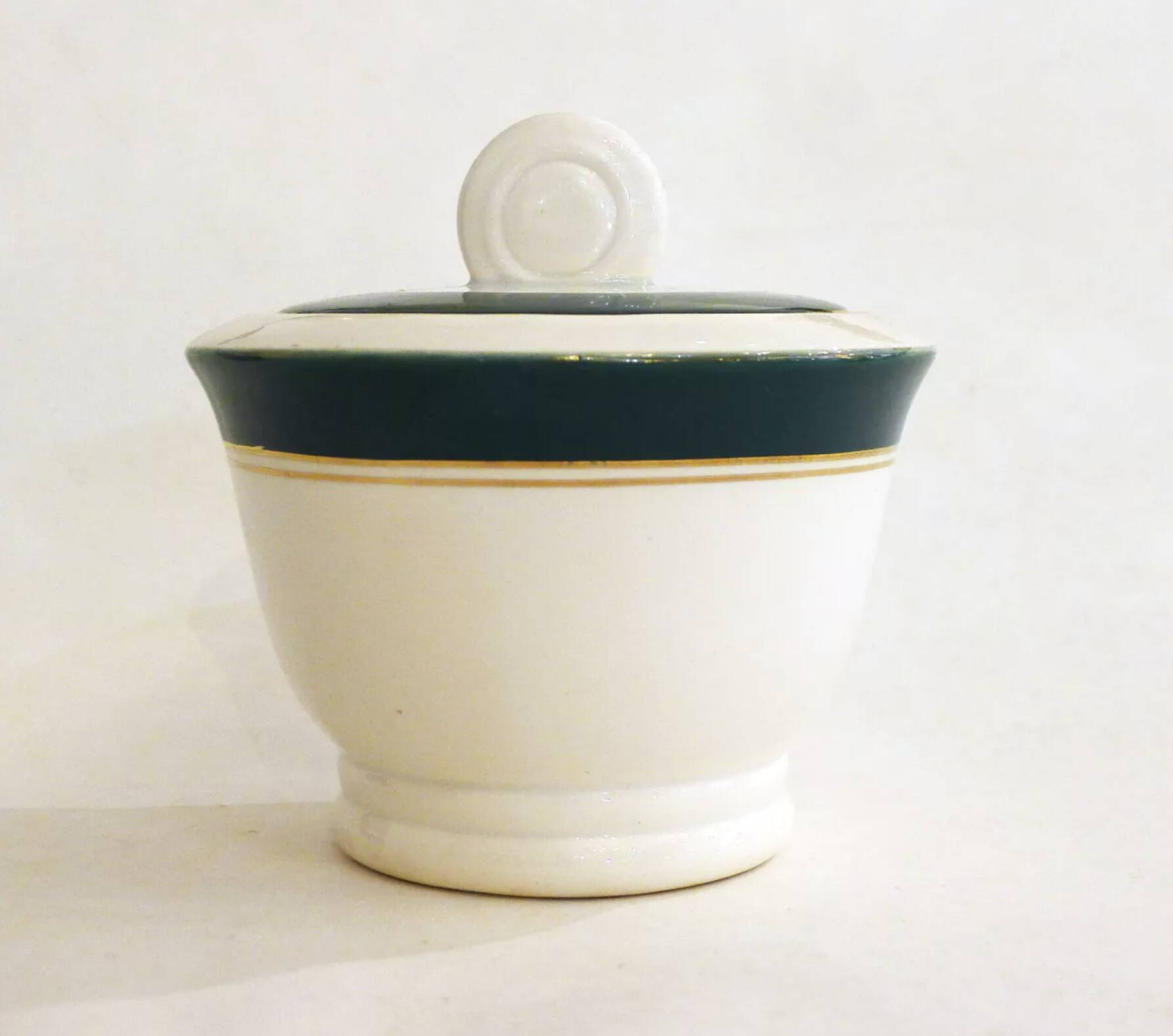 Sucrier Art déco en porcelaine Sarreguemines, années 20-30