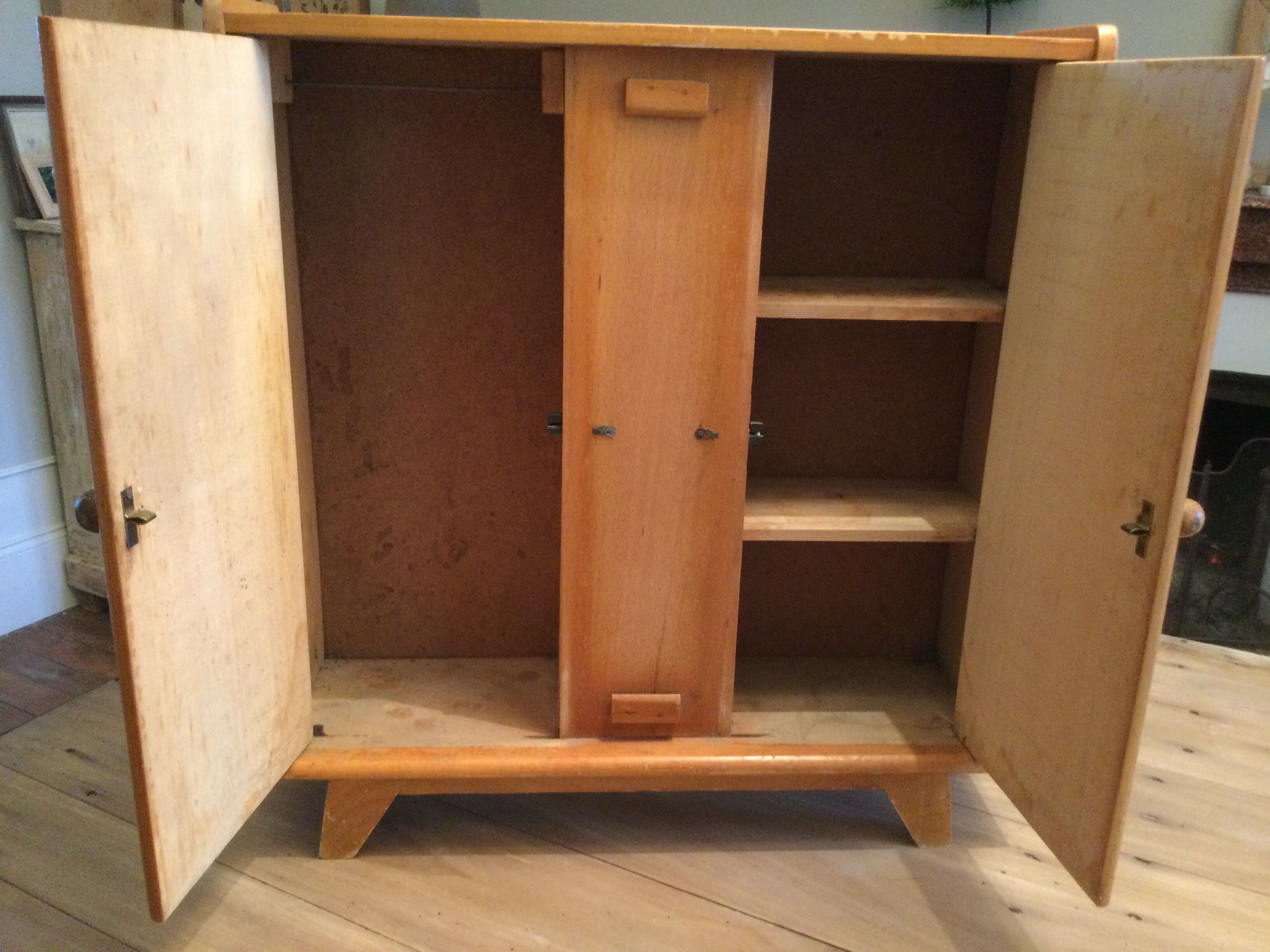 Vintage doll wardrobe cabinet