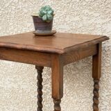Side table in the countryside style in turned wood